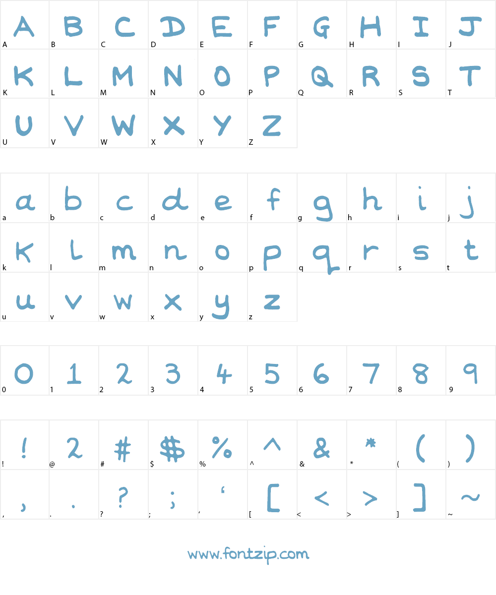 Jan Hand Font Character